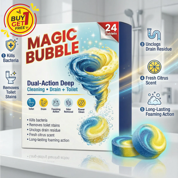 Magic Bubble™ Toilet Cleaning Tablets – Automatic Flush Cleaner for Powerful Stain Removal & Long-Lasting Freshness (20 Tablets)