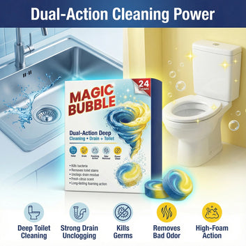 Magic Bubble™ Toilet Cleaning Tablets – Automatic Flush Cleaner for Powerful Stain Removal & Long-Lasting Freshness (20 Tablets)
